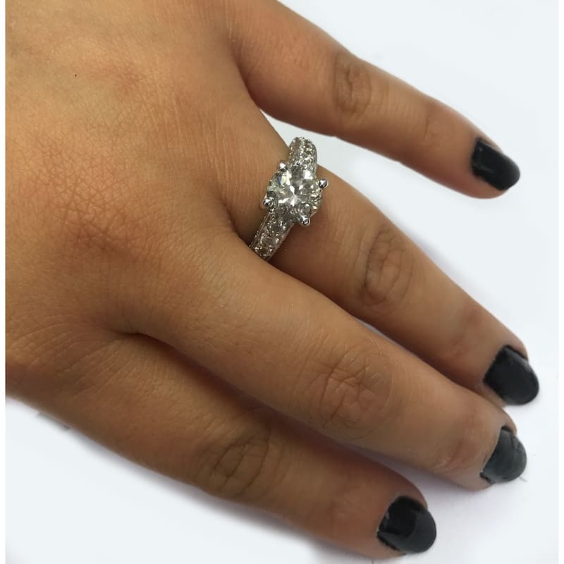 Pompeii3 3 1/2 ct TDW Diamond Clarity Enhanced Engagement Ring 14k White Gold