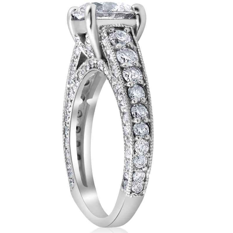 Pompeii3 3 1/2 ct TDW Diamond Clarity Enhanced Engagement Ring 14k White Gold