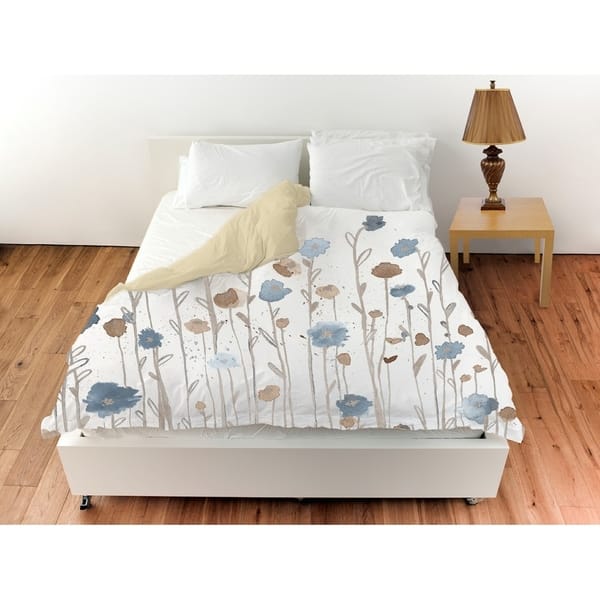 Shop Oliver Gal Beautiful Growth Light Blue Duvet Cover On Sale