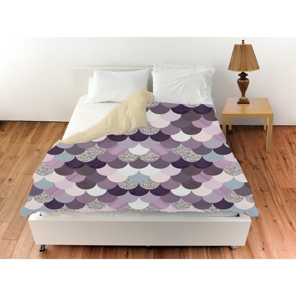 Oliver Gal 'Amethyst Holographic Mermaid Scales'Duvet Cover On Sale Overstock 18228377
