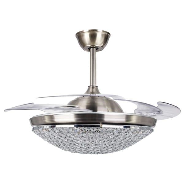 Crystal Led Ceiling Fan With Acrylic Blades Chrome Led Ceiling Fan With Acrylic Blades