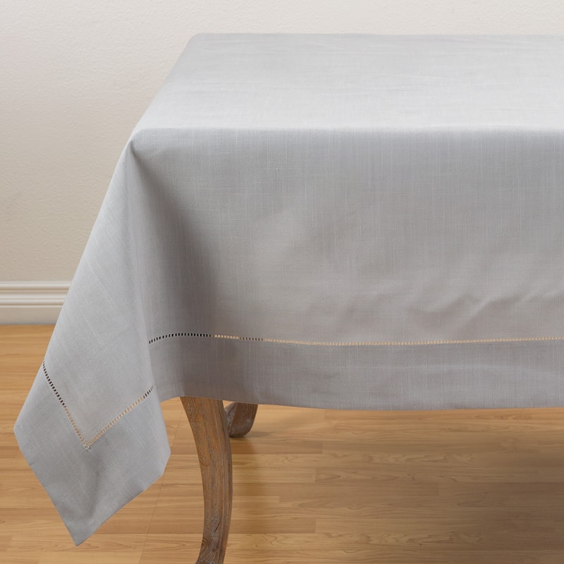 Rochester Grey Hemstitched Tablecloth