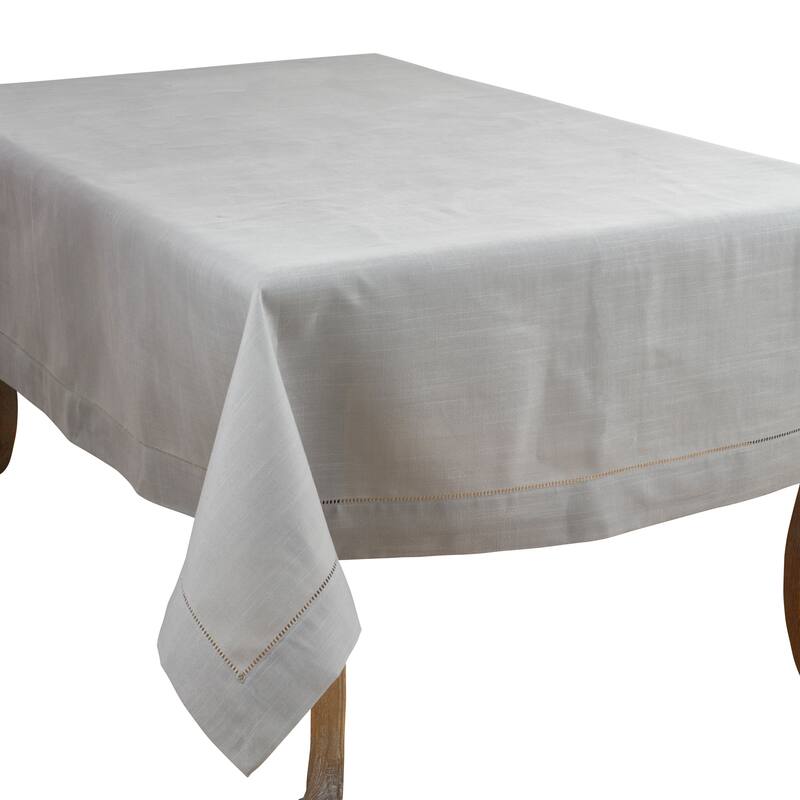 Rochester Grey Hemstitched Tablecloth - Rectangle - 70 x 104