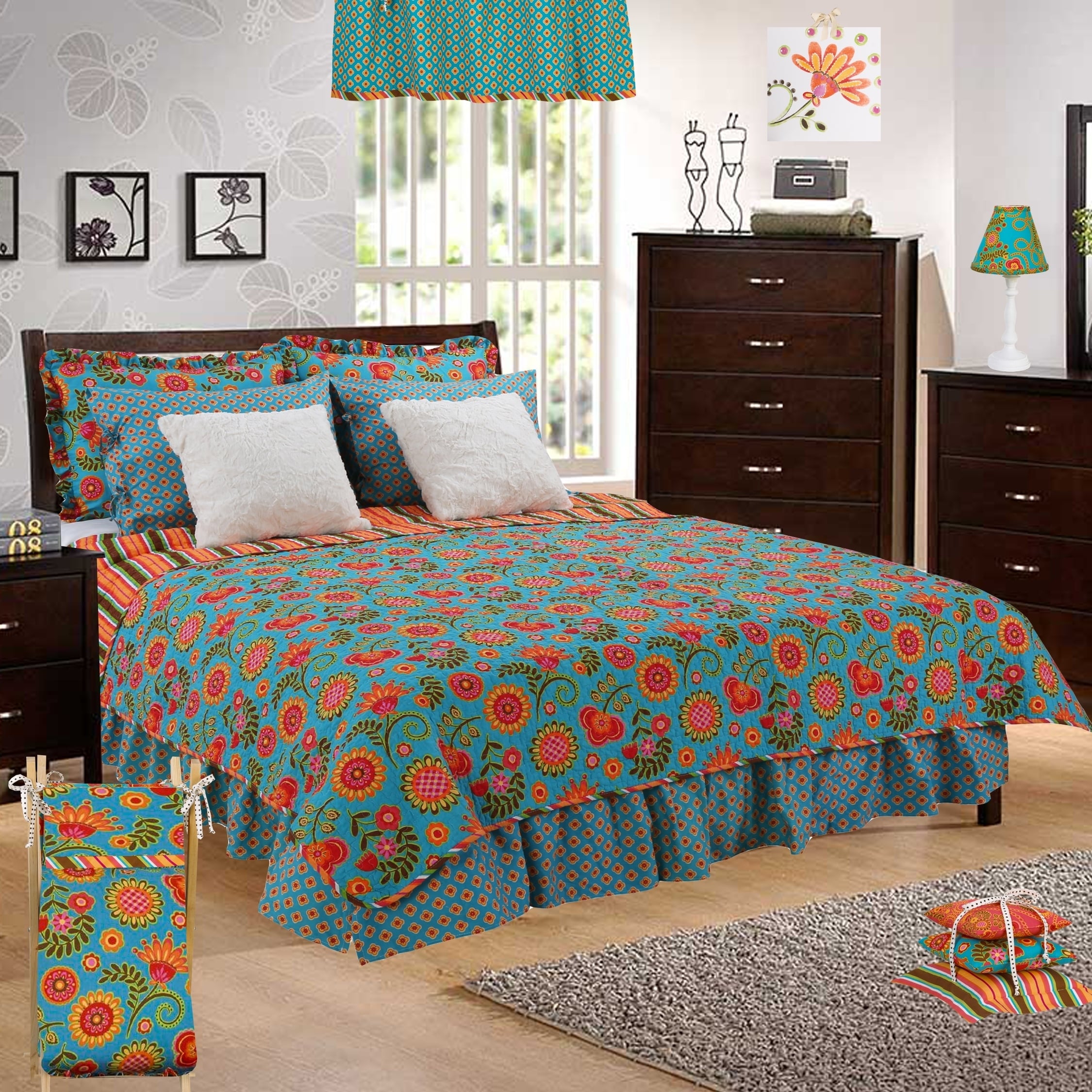 Shop Cotton Tale Gypsy Floral Reversible 8 Piece Quilt Bedding Set On Sale Overstock 18229313