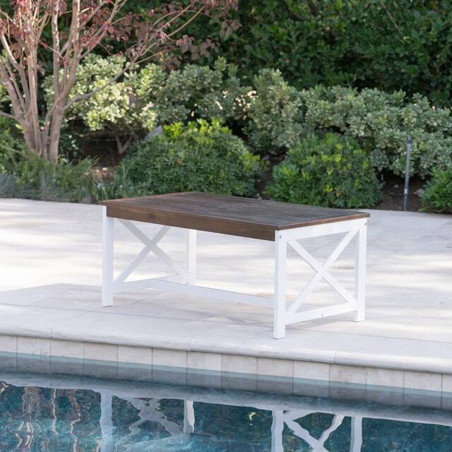 Ivan Outdoor Rectangle Wood Coffee Table by Christopher Knight Home