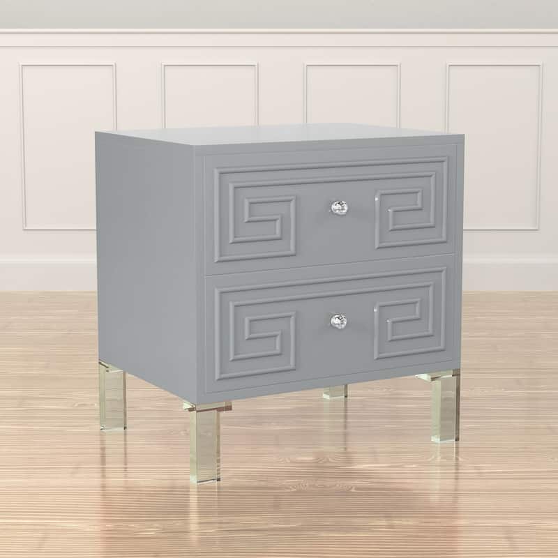 Zala Contemporary 24-inch 2-Drawer Side Table by Furniture of America