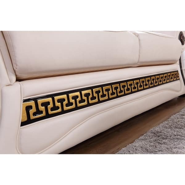 Utica Cream Italian Leather Sofa Loveseat And Chaise Set Italian Leather Sofa Loveseat
