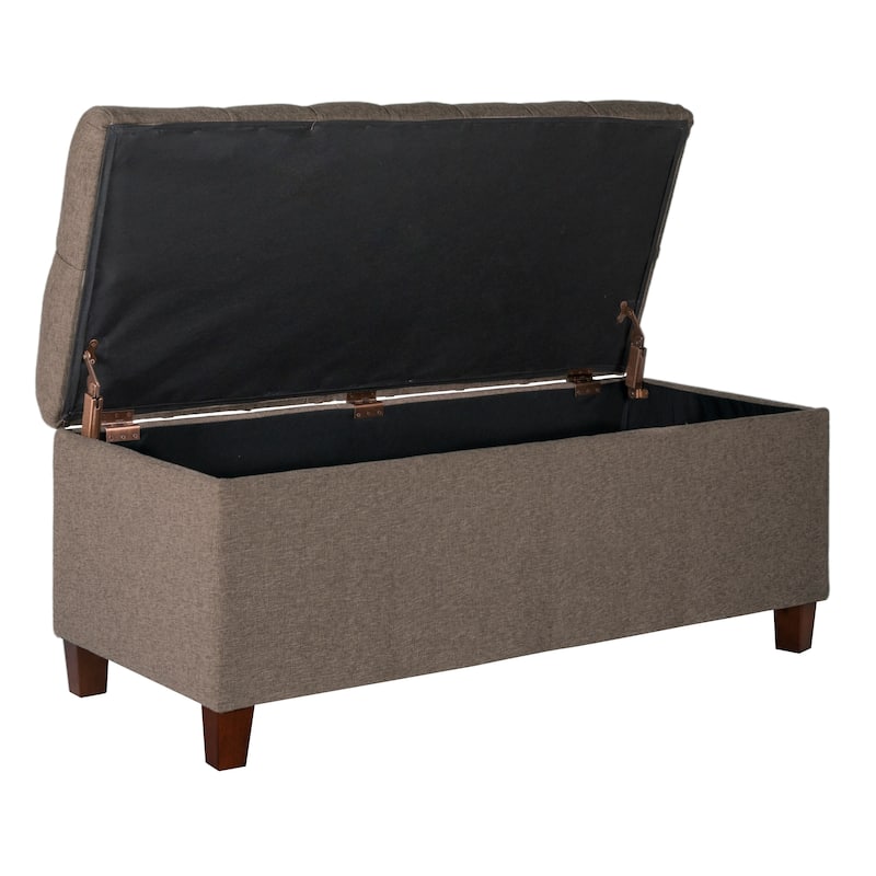 Porch & Den Charenton Brown Tufted Storage Bench