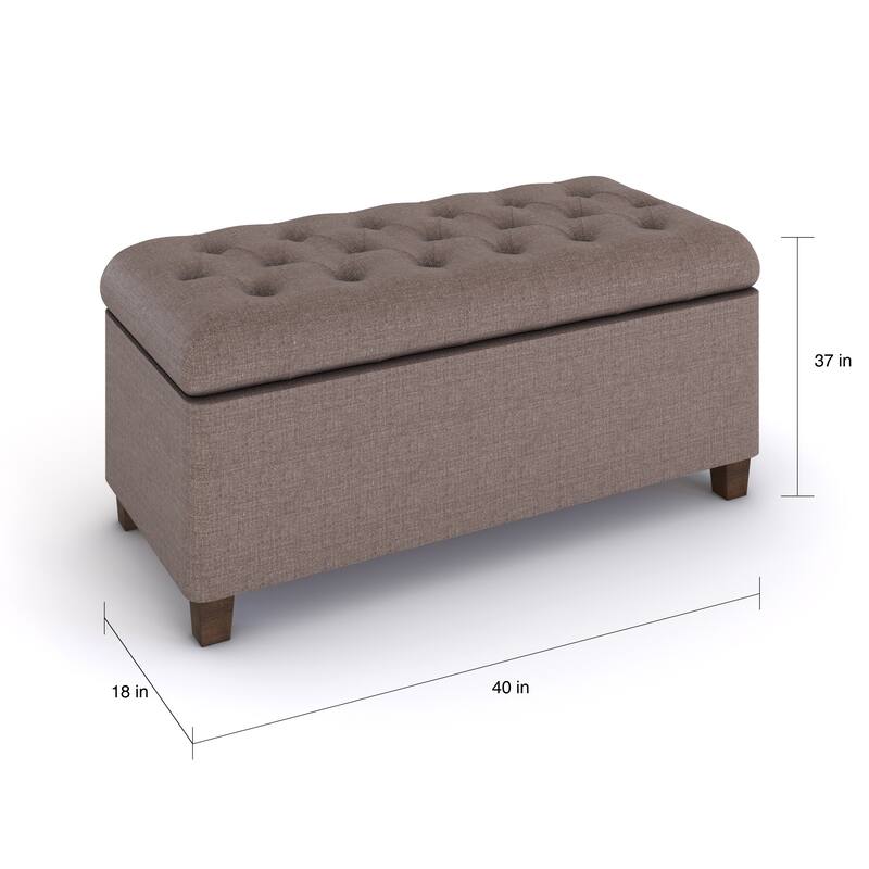 Porch & Den Charenton Brown Tufted Storage Bench