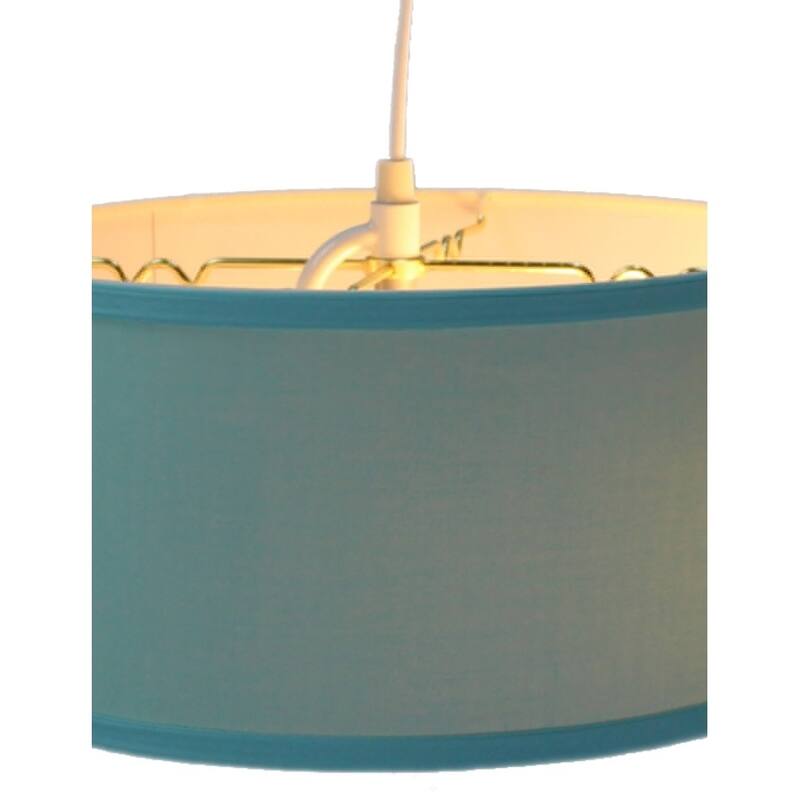2 Light Swag Plug-In Pendant 14"w Island Paridise Blue with Diffuser, White Cord
