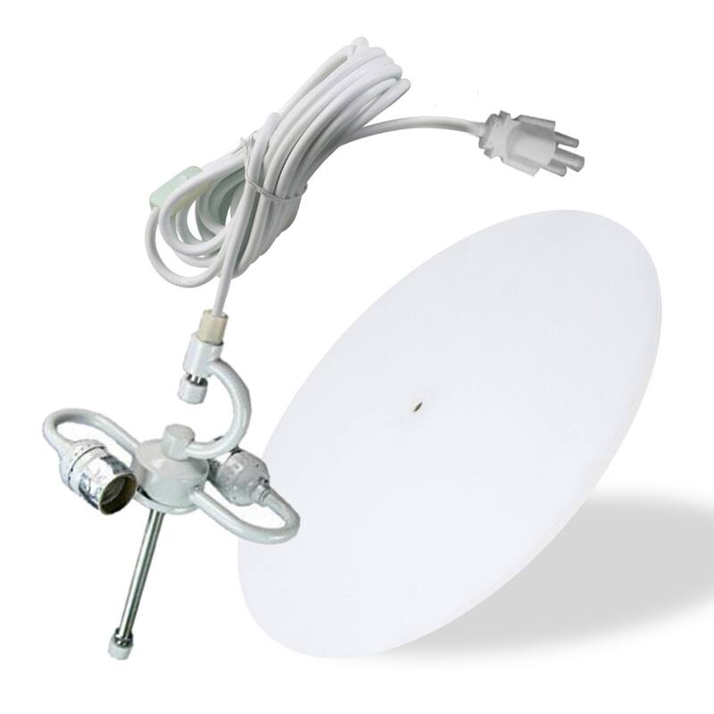 2 Light Swag Plug-In Pendant 16"w Textured Oatmeal with Diffuser, White Cord