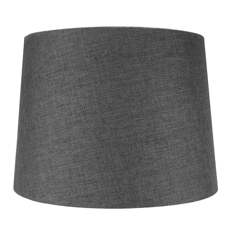 2 Light Swag Plug-In Pendant 14"w Granite Gray Burlap with Diffuser, White Cord