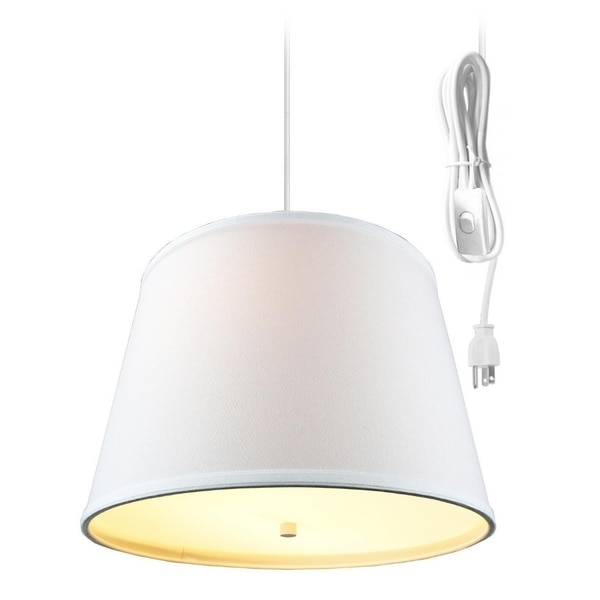 White 2 Light Swag Plug-In Pendant with Diffuser