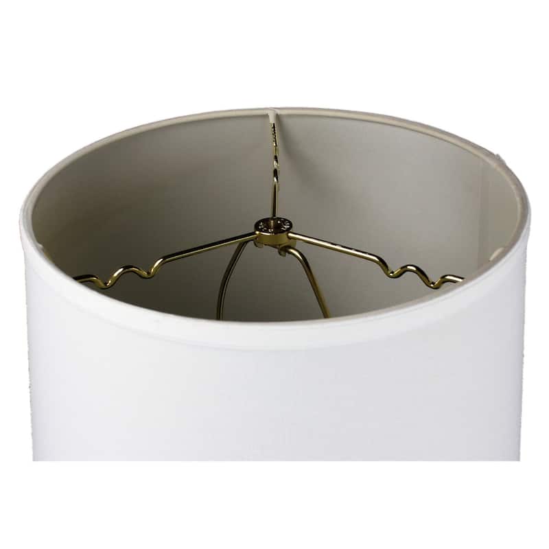 2 Light Swag Plug-In Pendant 14"w White Linen with Diffuser, White Cord
