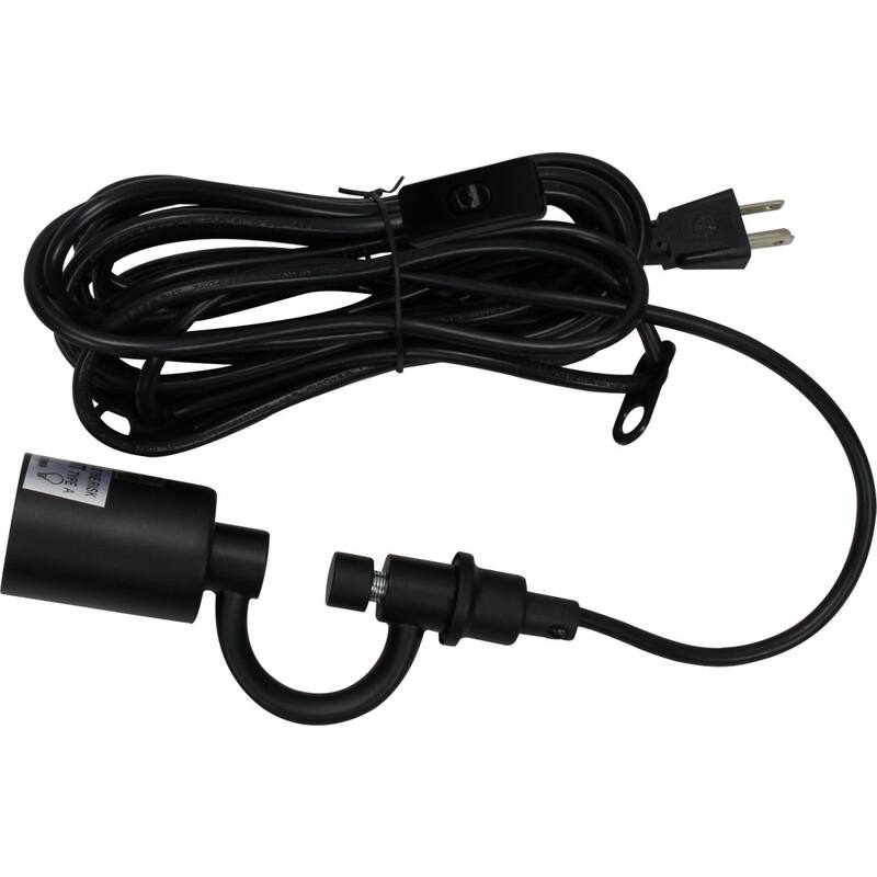 1 Light Swag Plug-In Pendant 14"w White Shade, 17' Black Cord