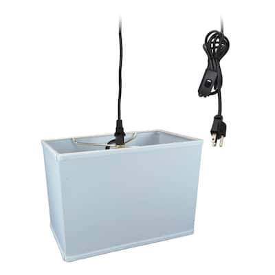 Rectangular 1 Light Swag Plug-In Pendant Hanging Lamp (10x16) (10x16) x 11 White