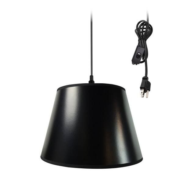 Hanging Swag Pendant Plug In One Light Black Gold Shade Hanging Swag Pendant Plug In One Light Black Gold Shade