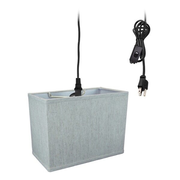 Rectangular 1 Light Swag Plug-In Pendant Hanging Lamp (8x14) (8x14) x 10 Textured Oatmeal
