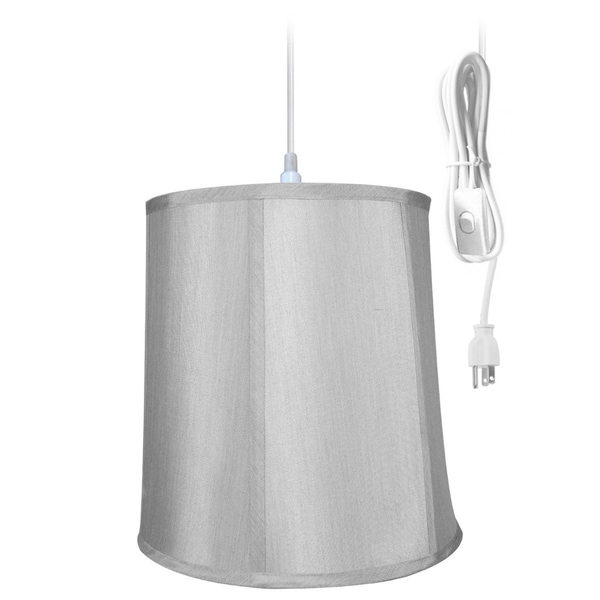 1 Light Plug In Swag Pendant Lamp Gray Shade Free Shipping 1 Light Plug In Swag Pendant Lamp Gray Shade