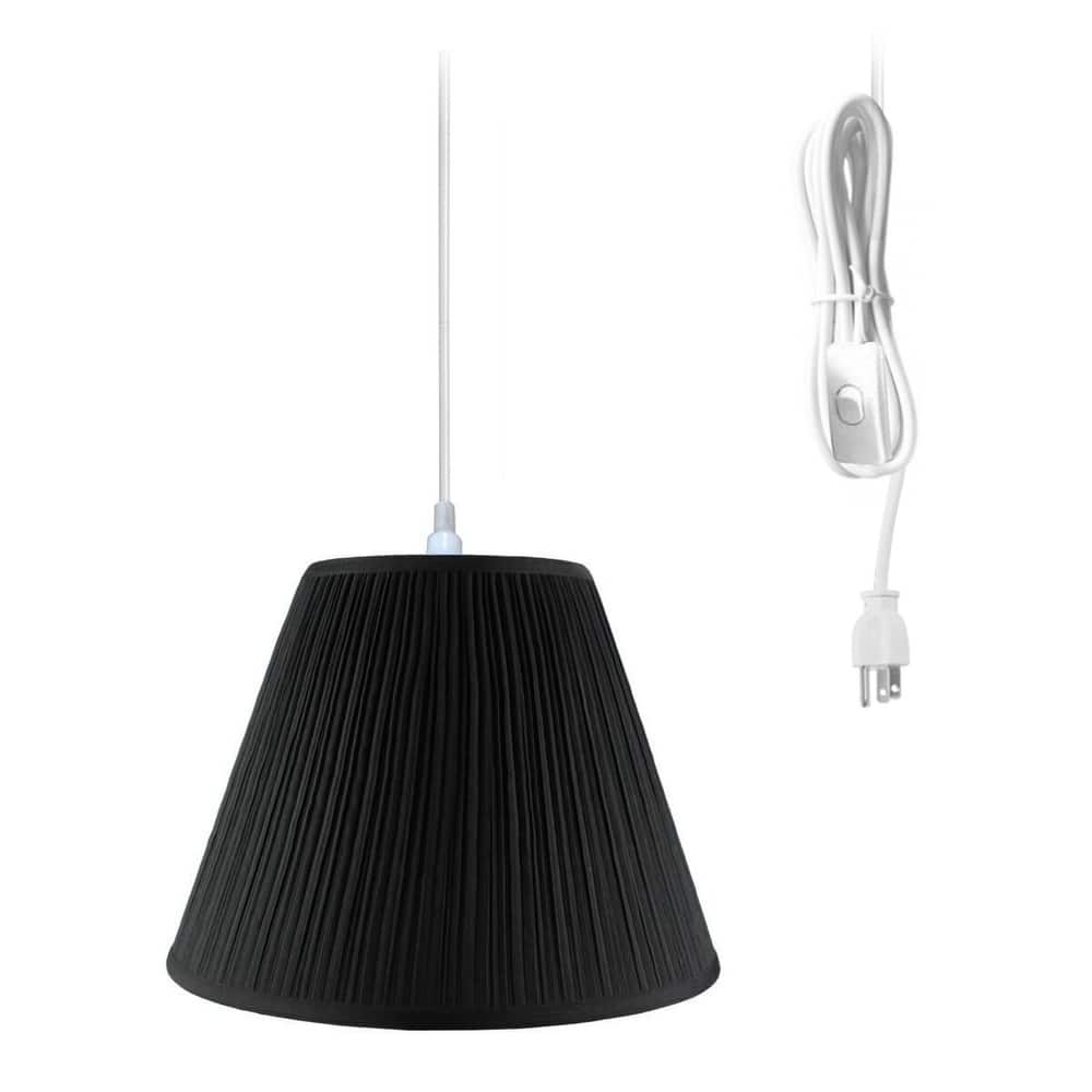 Hanging Swag Pendant Plug-In One Light Black Shade