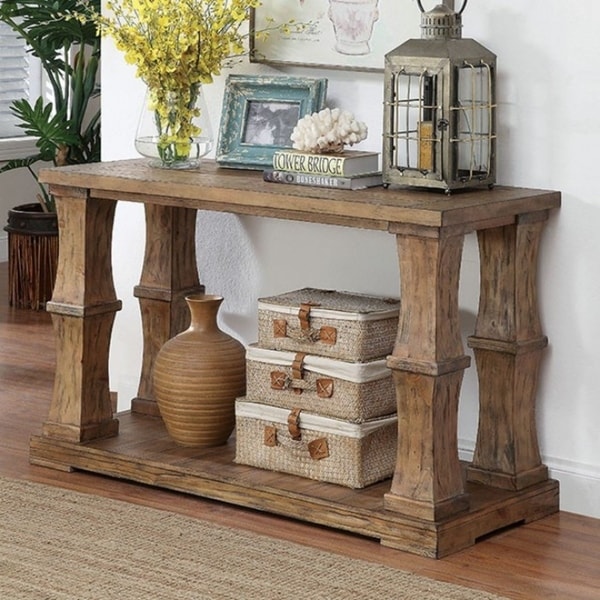 Granard Sofa Table Transitional Style Natural Tone Finish Granard Sofa Table Transitional Style Natural Tone Finish