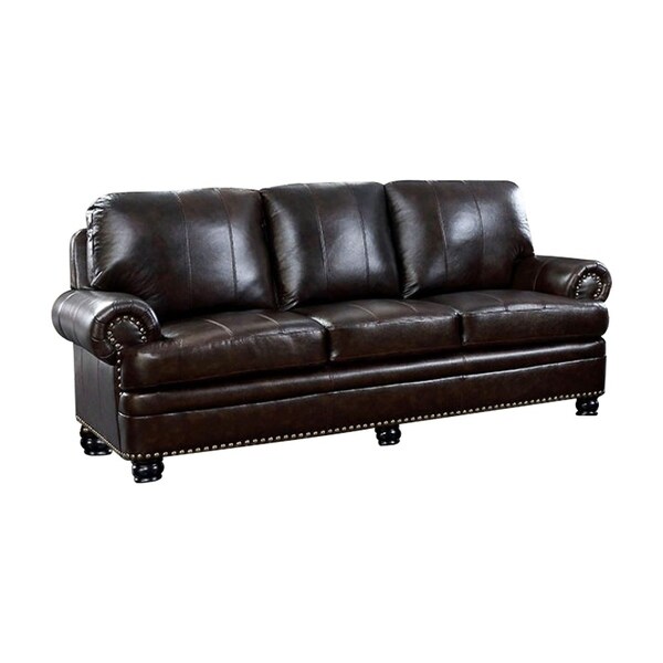 Reinhardt Transitional Style Sofa Dark Brown