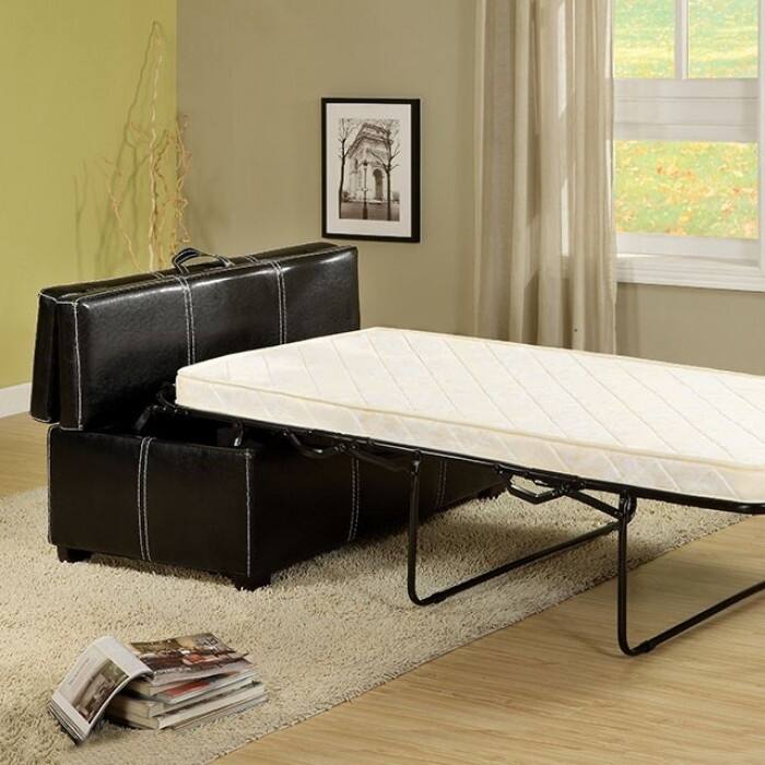 Appoline Ottoman (Pull-Out Bed), Contemporary Style - Black