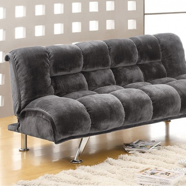 Marbelle Contemporary Sofa Futon Withgray Plush Flannelette Marbelle Contemporary Sofa Futon Withgray Plush Flannelette Fabric