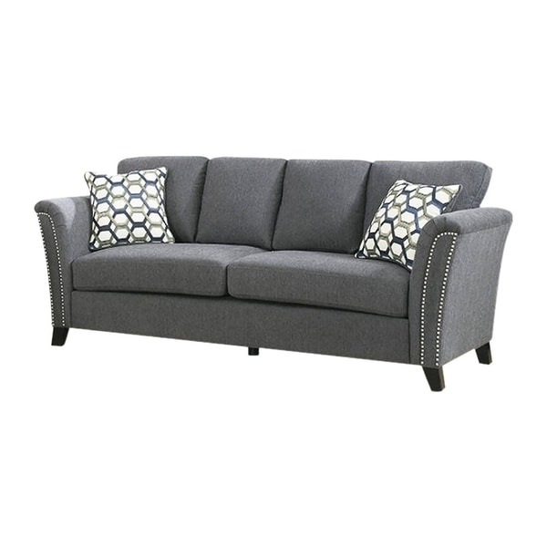 Campbell Contemporary Style Sofa With Nail Trim Gray Free Campbell Contemporary Style Sofa With Nail Trim Gray