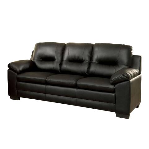 Parma Modern Plush Cushion Sofa, Black