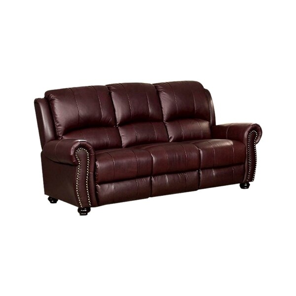 Turton Transitional Bun Feet Sofa Burgundy