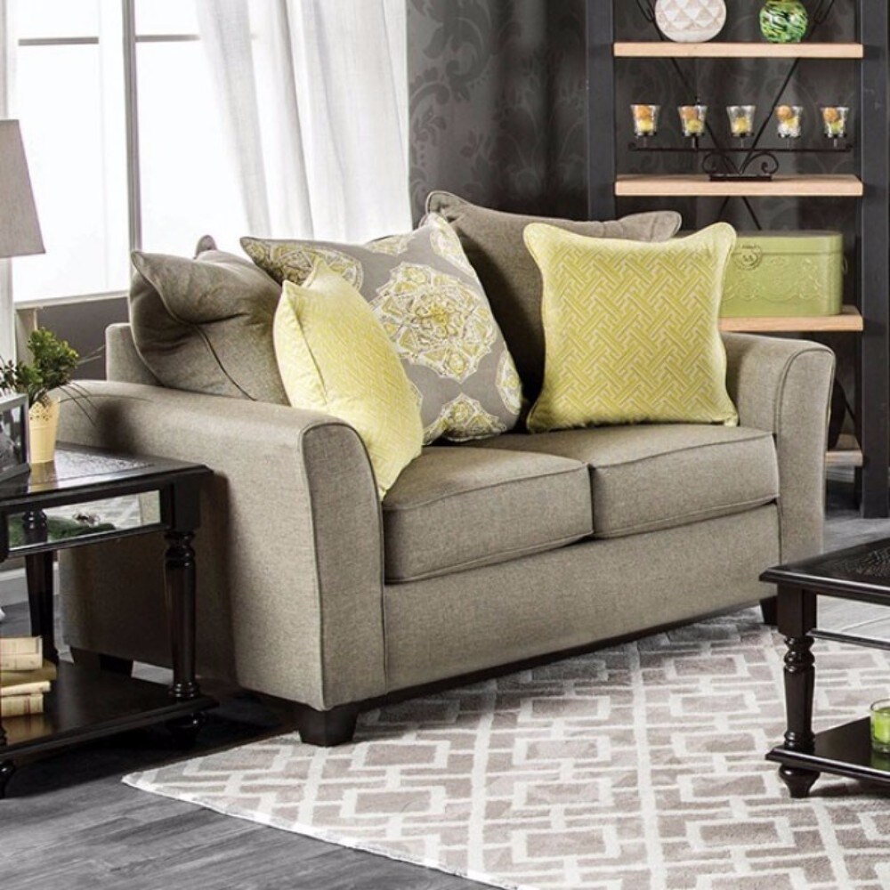 Macroom Loveseat With Loose Back Pillows, Brown