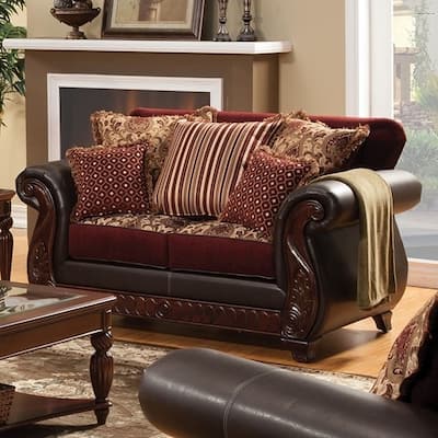 Franklin Regal Sophisticated Loveseat Traditional Style, Dark Brown - Dark brown