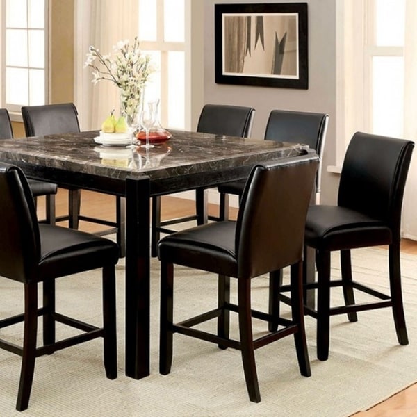 Shop Gladstone II Marble Top Counter Height Table, Black ...