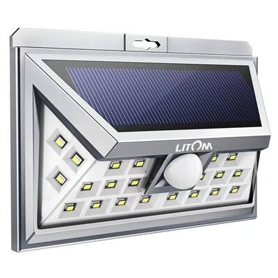 Litom 24 LED Outdoor Motion Sensor Solar Lights Wide Angle with 3 LEDs Both Side