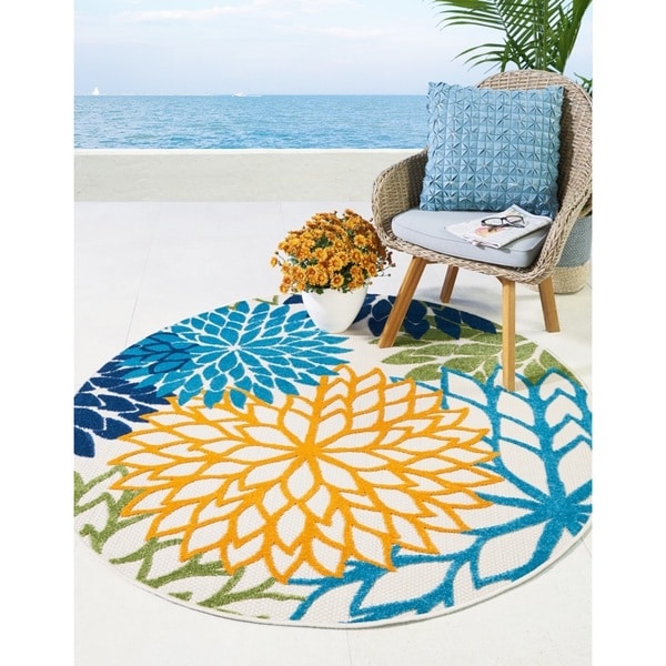 Nourison Aloha Floral Multicolor Indoor/Outdoor Rug - 5'3