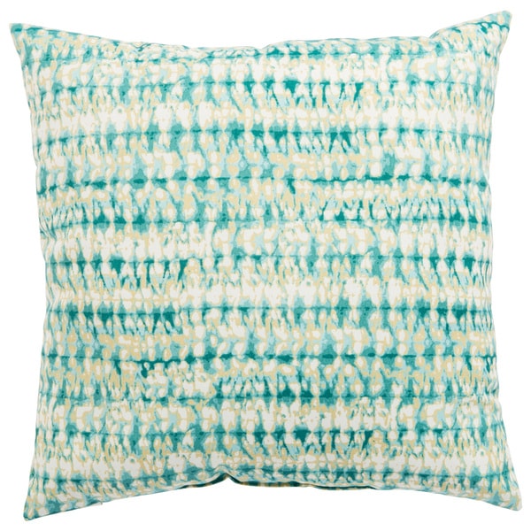 Indoor/ Outdoor Calista Abstract Aqua/ White 18-inch Throw Pillow
