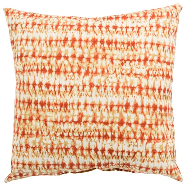 Indoor/ Outdoor Calista Abstract Orange/ White 18-inch Throw Pillow