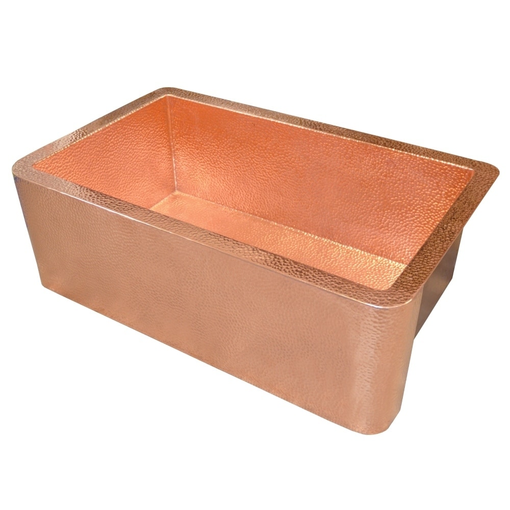 Farmhouse Polished Copper 30-inch Undermount/ Apron-Front Kitchen Sink - Polished Copper