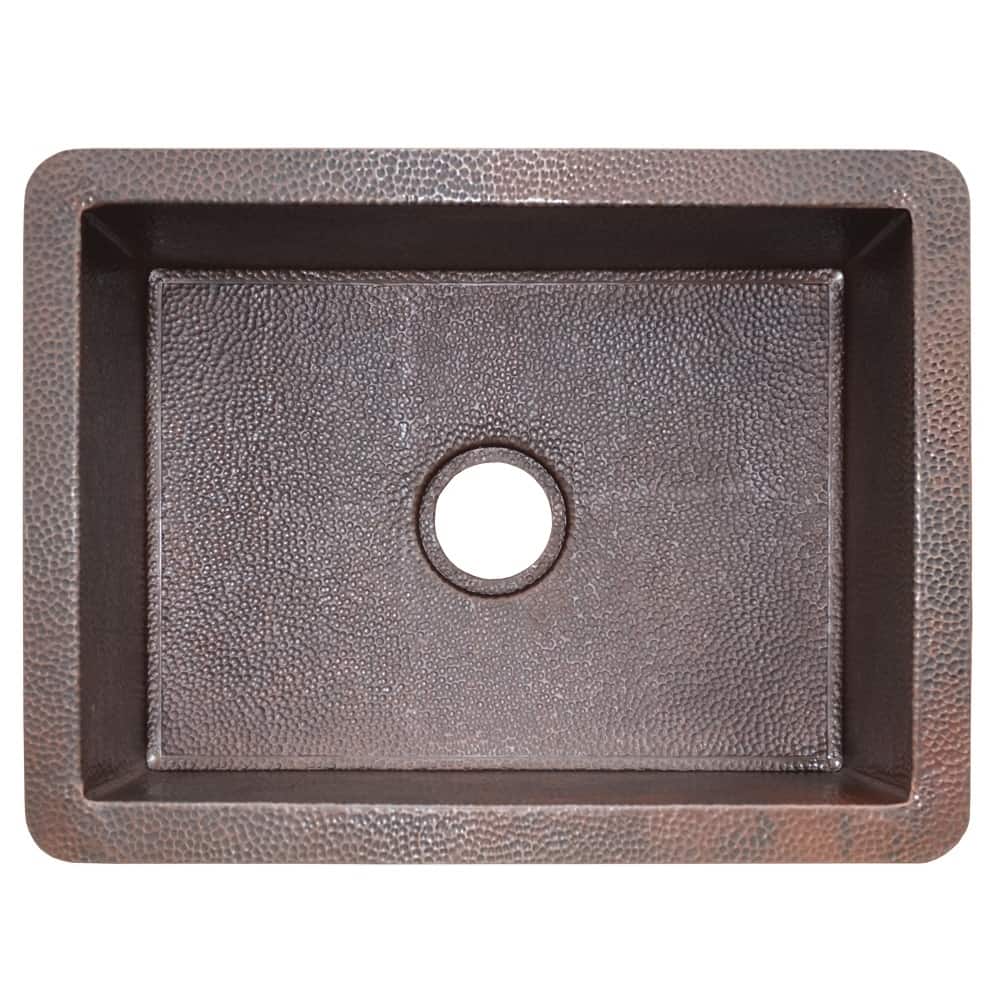 Cocina Hand Hammered Antique Copper 24-inch Undermount Kitchen Sink