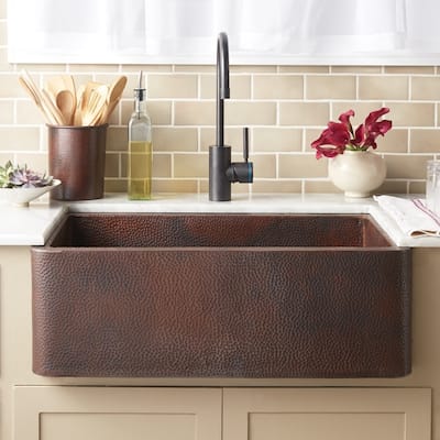 Farmhouse Antique Copper 30-inch Undermount/ Apron-Front Kitchen Sink