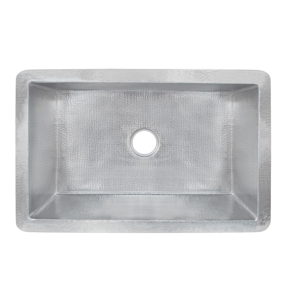 Cocina Hand Hammered Brushed Nickel 33-inch Undermount Kitchen Sink - Brushed nickel - 33" x 21" x 10.5"