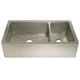 preview thumbnail 4 of 5, Farmhouse Duet Pro Brushed Nickel 40-inch Double Bowl Farmhouse Sink Brushed nickel