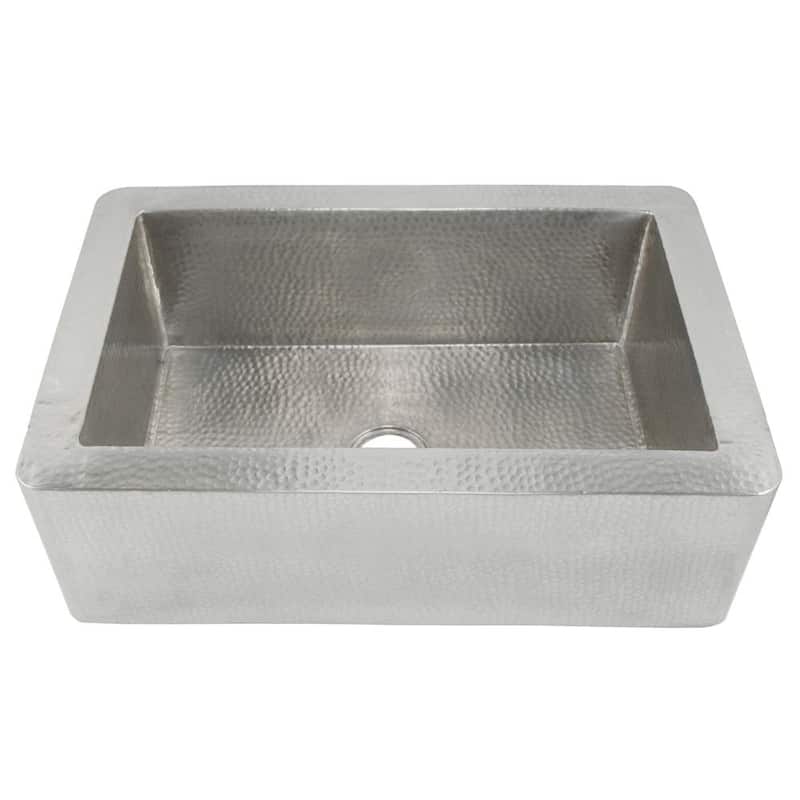 Farmhouse Brushed Nickel 33-inch Kitchen Sink - 33" x 22" x 10.5" - Brushed nickel