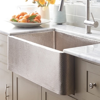 Farmhouse Brushed Nickel 33-inch Kitchen Sink - Brushed nickel - 33" x 22" x 10.5"