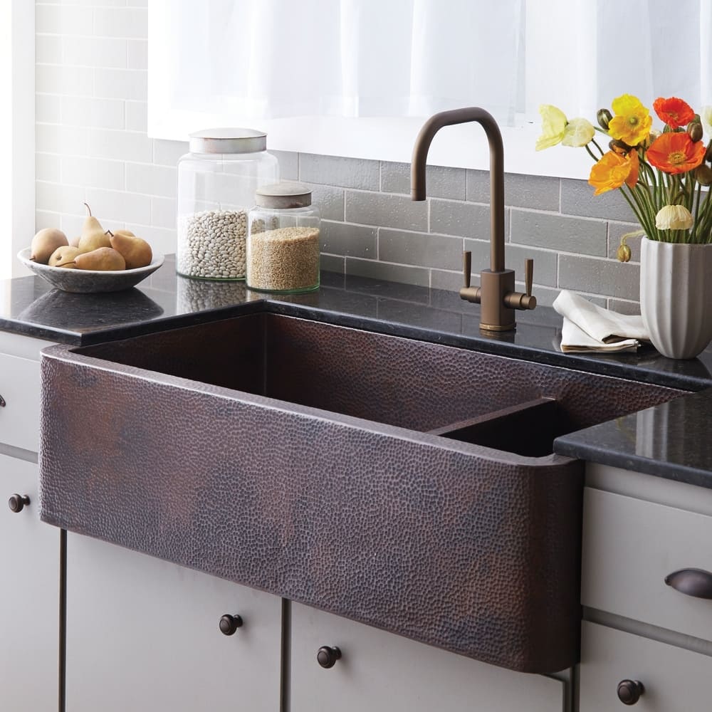Farmhouse Duet Pro Antique Copper 40-inch Double Bowl Farmhouse Sink