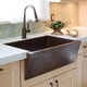 Zuma Hand Hammered Antique Copper Farmhouse Kitchen Sink - Bed Bath 