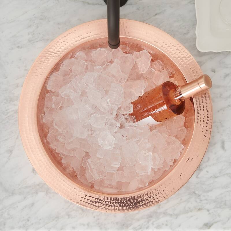 Mojito Hammered Polished Copper Drop-in Bar/ Prep Sink - Polished Copper