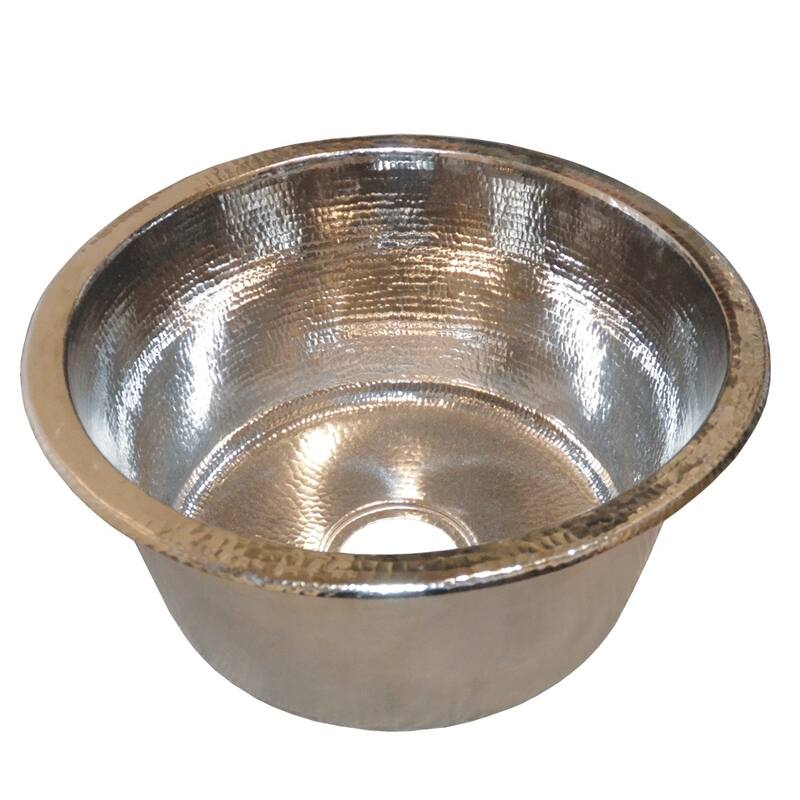 Redondo Grande Hammered Polished Nickel Universal Mount Bar Sink