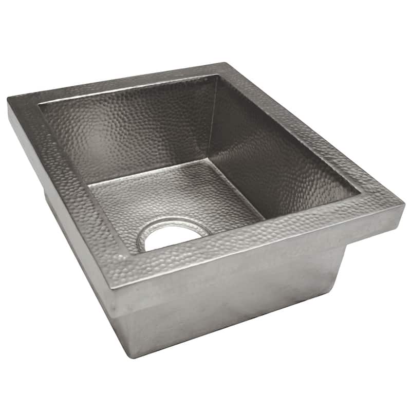 Manhattan Hand Hammered Brushed Nickel Drop-in Bar Sink